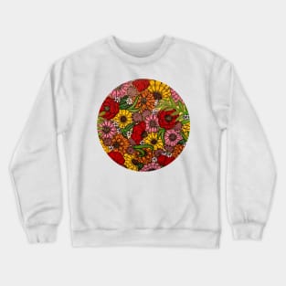 Rustic Boho Wildflower Floral Collage Crewneck Sweatshirt